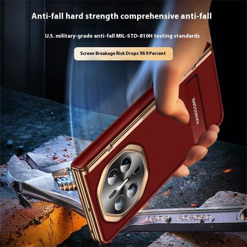 Cover Huawei Mate X6 Tekstureret Kunstlæder Med Skærmbeskytter