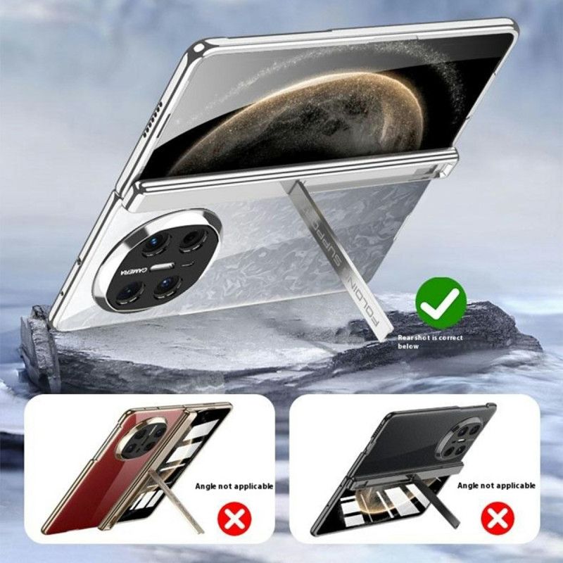 Cover Huawei Mate X6 Transparent Med Hængsel Og Hærdet Glas