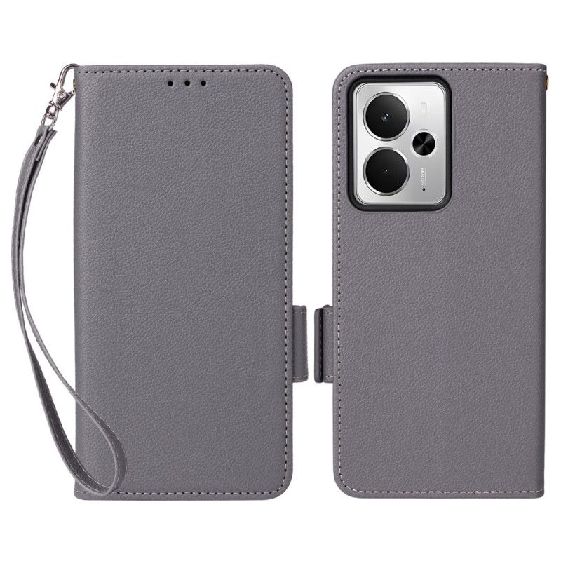 Flip Cover Realme 14t 5g Litchi-tekstur Med Rem