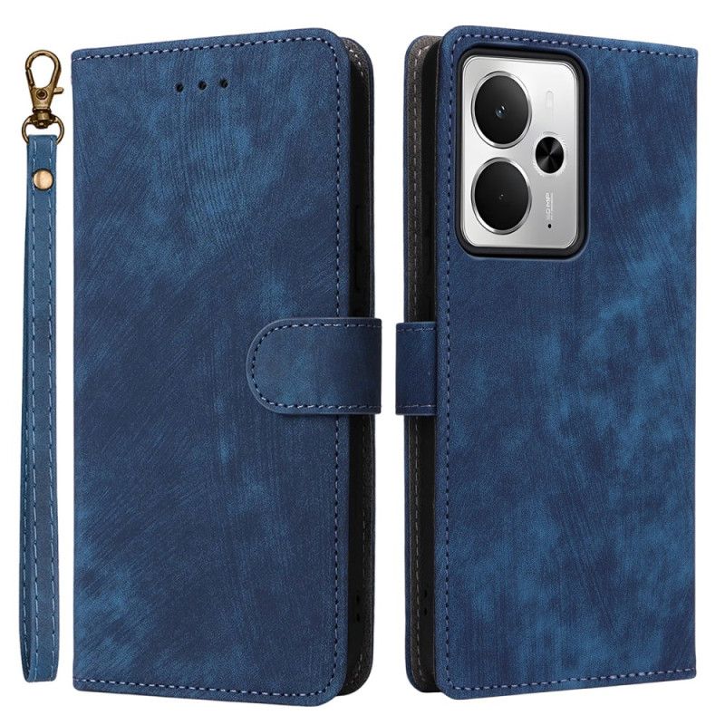 Flip Cover Realme 14t 5g Rfid-beskyttelse Ruskindseffekt