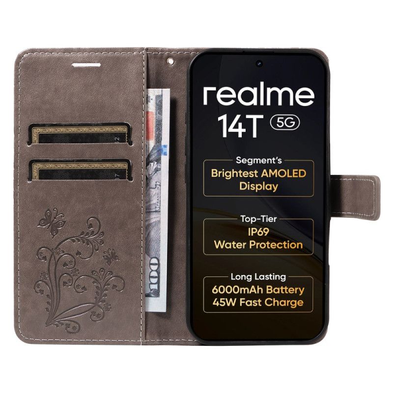 Flip Cover Til Realme 14t 5g Kæmpesommerfugle