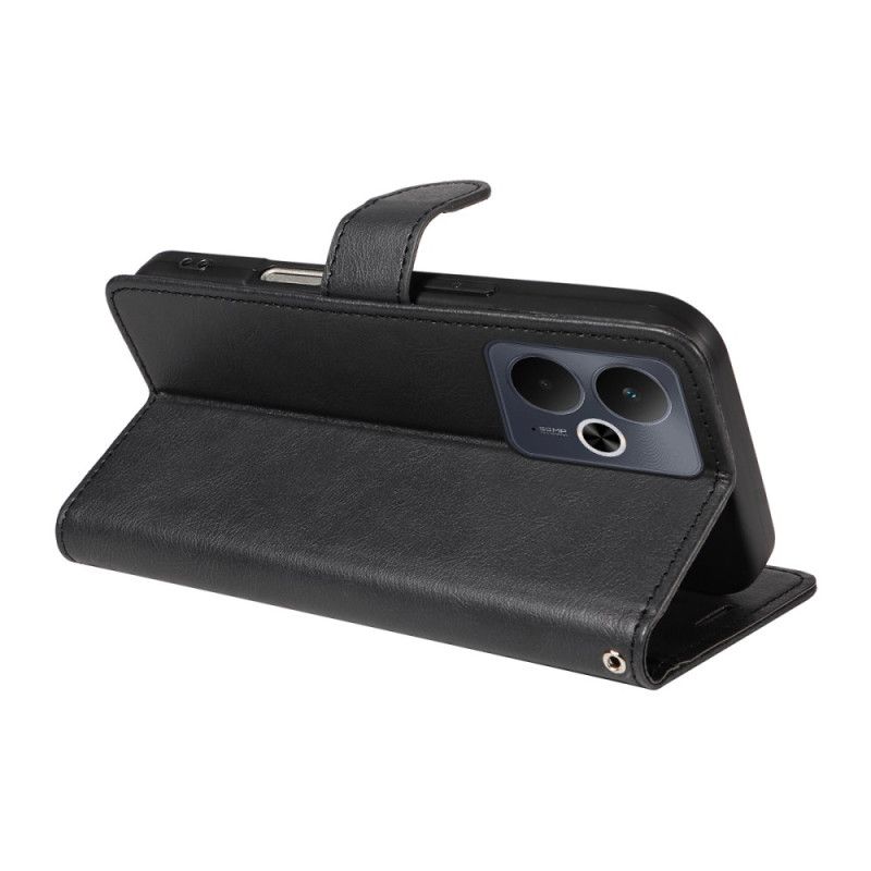 Læder Cover Realme 14t 5g Telefon Etui Almindelig Lædereffekt Med Rem