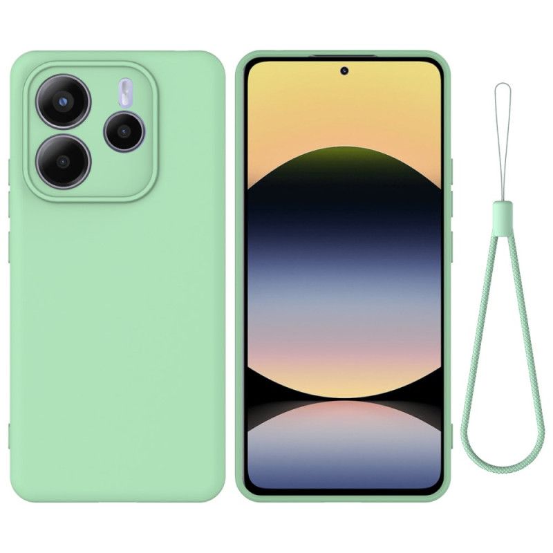 Cover Til Xiaomi Redmi Note 14 5g Flydende Silikone Med Snor