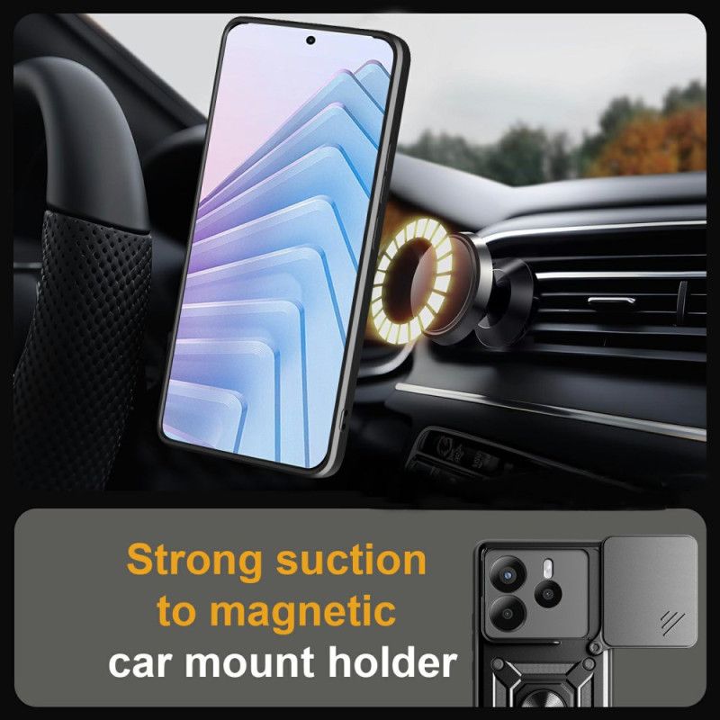 Cover Til Xiaomi Redmi Note 14 5g Skydeligt Kameradæksel Og Stativ