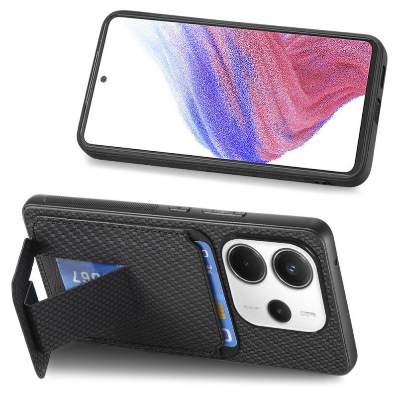 Cover Xiaomi Redmi Note 14 5g Kortholder Med Kulfibertekstur