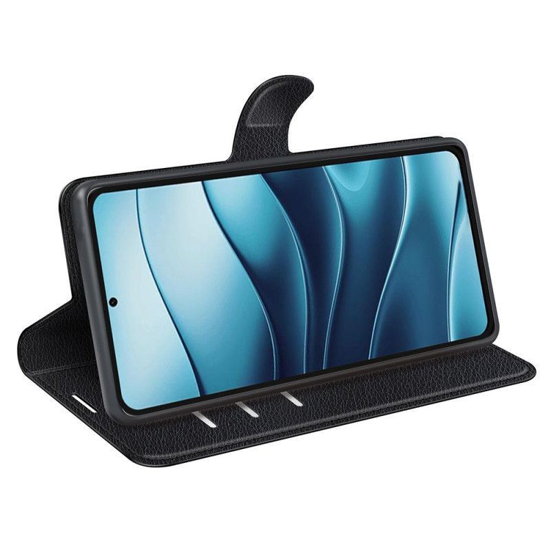 Flip Cover Til Xiaomi Redmi Note 14 5g Klassisk Litchi-kunstlæder