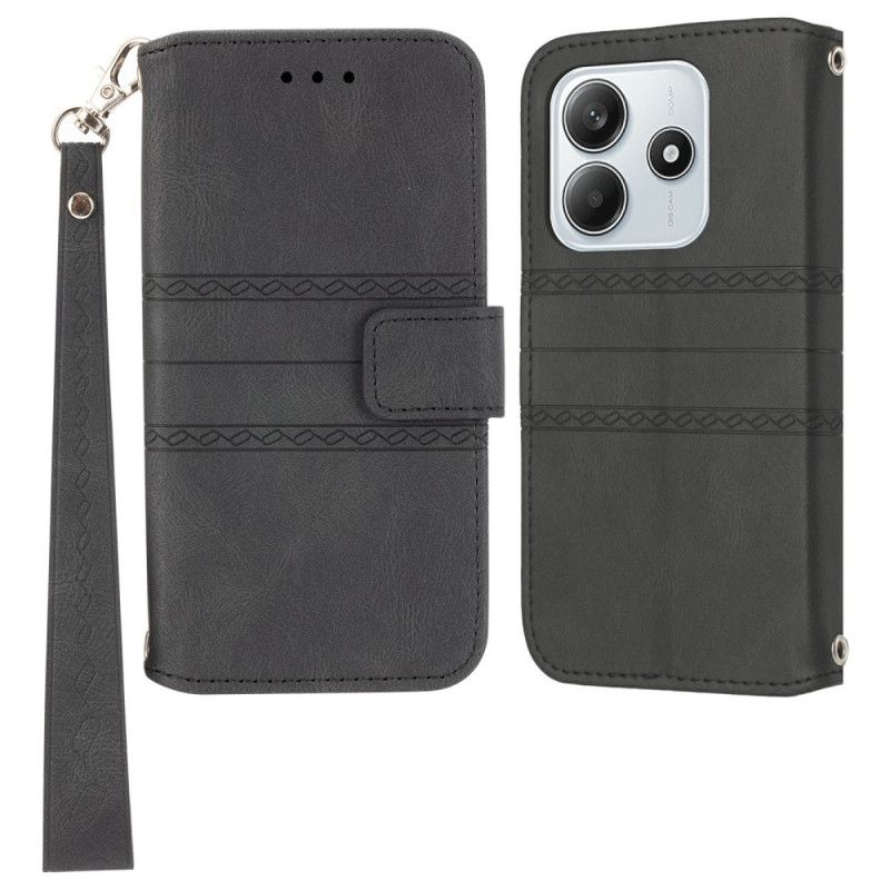 Flip Cover Xiaomi Redmi Note 14 5g Frisemønster Med Rem