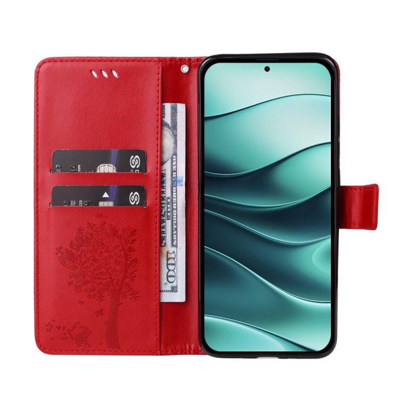 Flip Cover Xiaomi Redmi Note 14 5g Kat Og Træ Lnaière