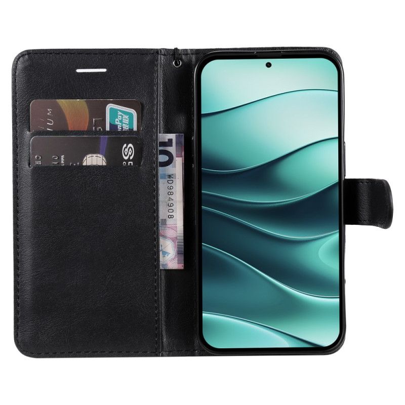 Flip Cover Xiaomi Redmi Note 14 5g Kunstlæder Med Rem