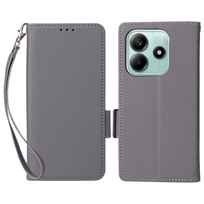 Flip Cover Xiaomi Redmi Note 14 5g Litchi Tekstur Med Rem