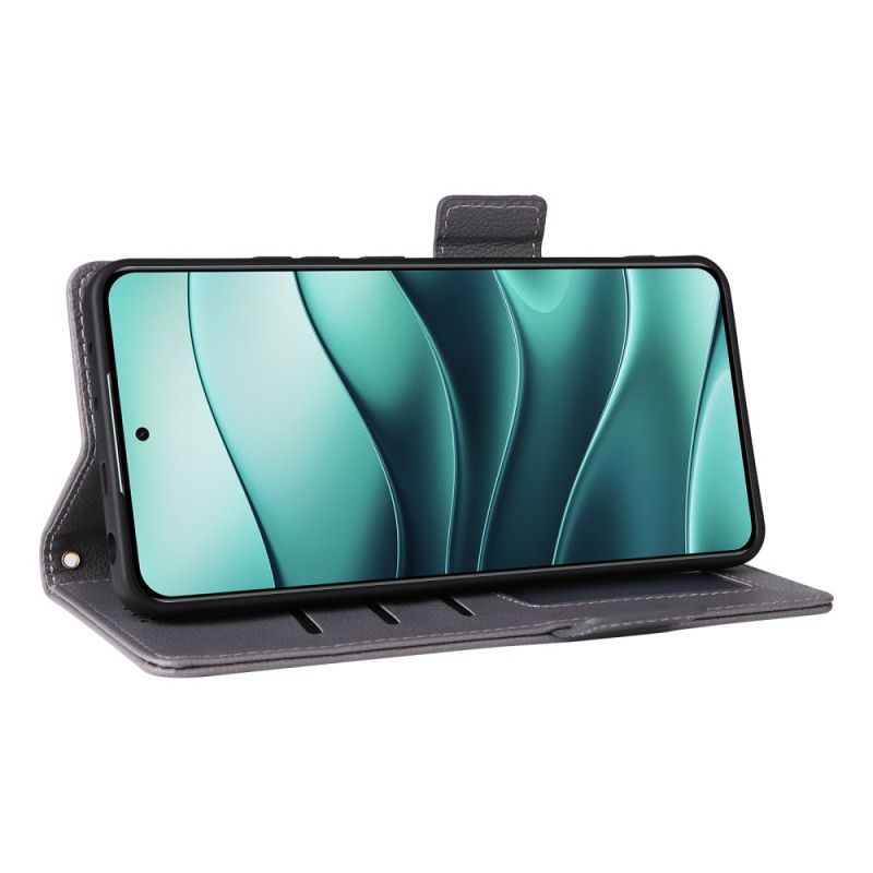 Flip Cover Xiaomi Redmi Note 14 5g Litchi Tekstur Med Rem