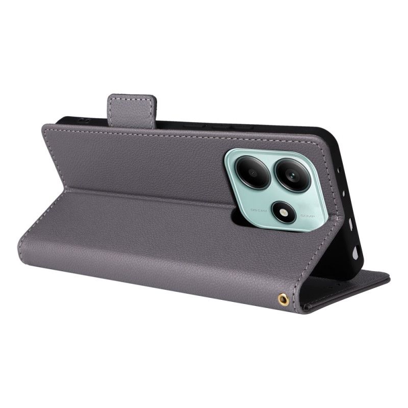 Flip Cover Xiaomi Redmi Note 14 5g Litchi Tekstur Med Rem