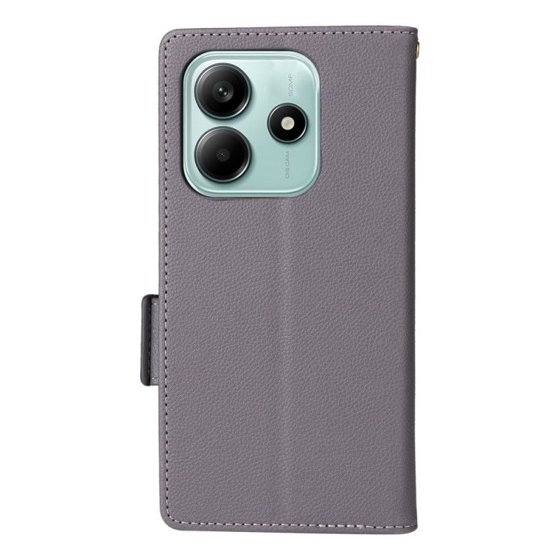 Flip Cover Xiaomi Redmi Note 14 5g Litchi Tekstur Med Rem
