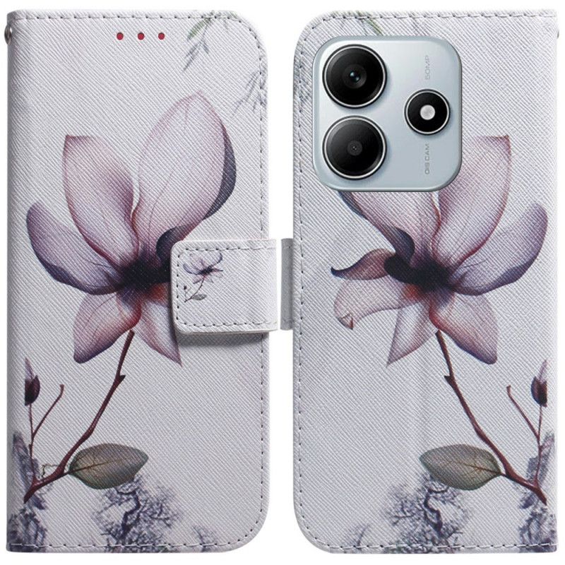 Flip Cover Xiaomi Redmi Note 14 5g Lyserød Blomst