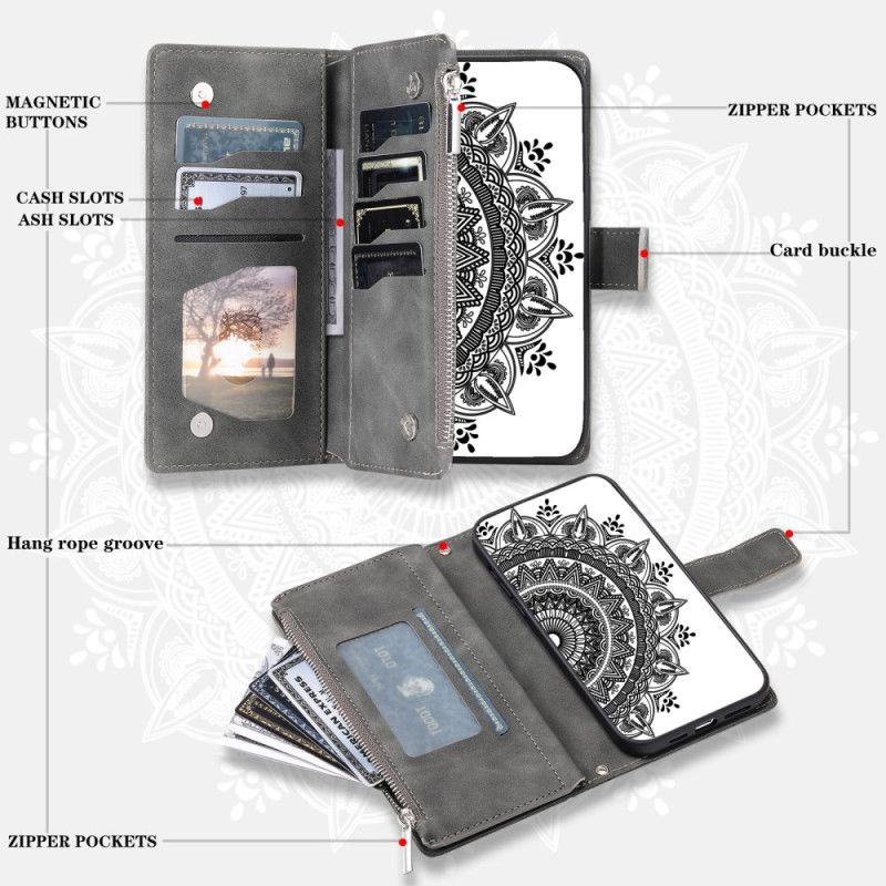 Flip Cover Xiaomi Redmi Note 14 5g Mandala Sol Ruskindseffekt