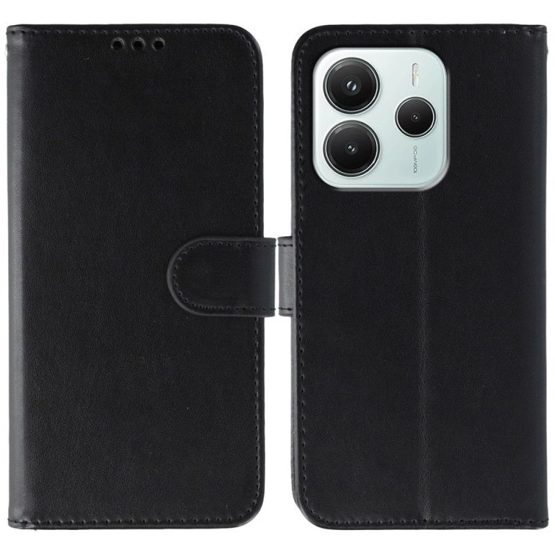 Flip Cover Xiaomi Redmi Note 14 5g Monokrom Lædereffekt Rem