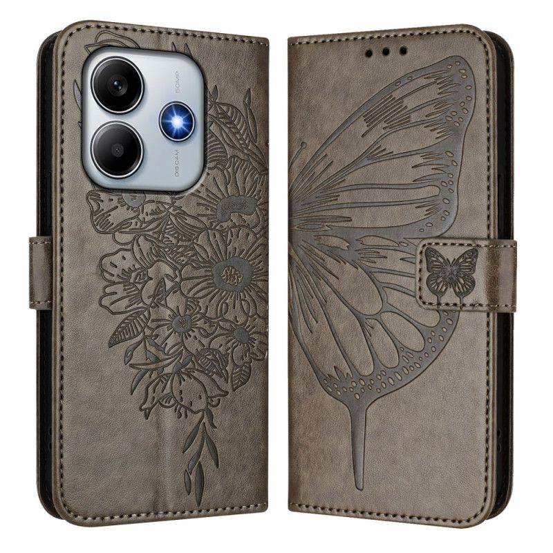 Flip Cover Xiaomi Redmi Note 14 5g Sommerfugledesign Med Rem