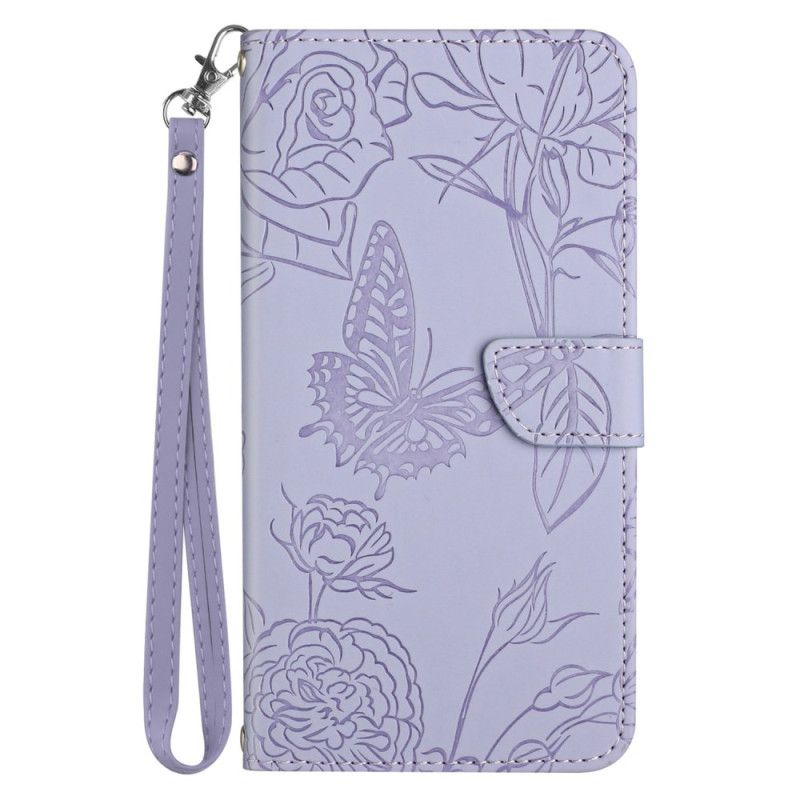 Flip Cover Xiaomi Redmi Note 14 5g Sommerfugleprint Med Rem