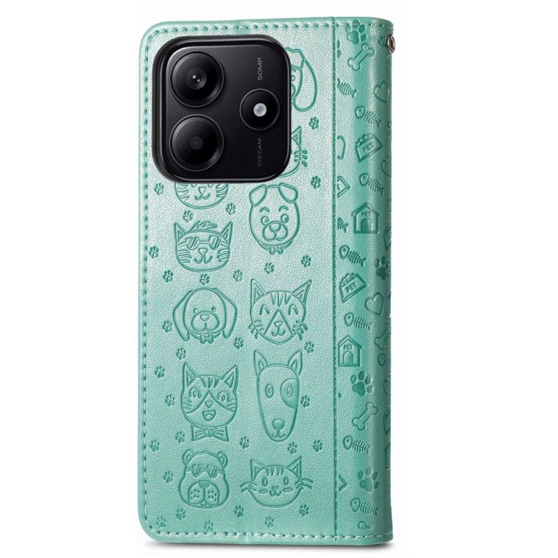 Læder Cover Xiaomi Redmi Note 14 5g Telefon Etui Animerede Dyr