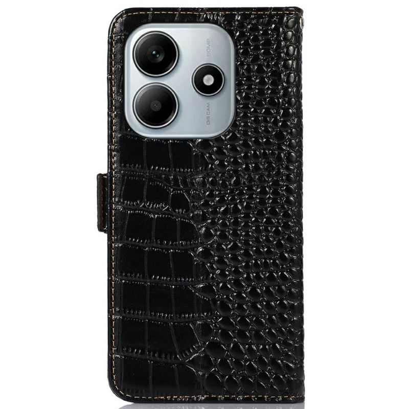Læder Cover Xiaomi Redmi Note 14 5g Telefon Etui Krokodille-læder