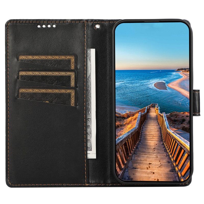 Læder Cover Xiaomi Redmi Note 14 5g Telefon Etui Linjer