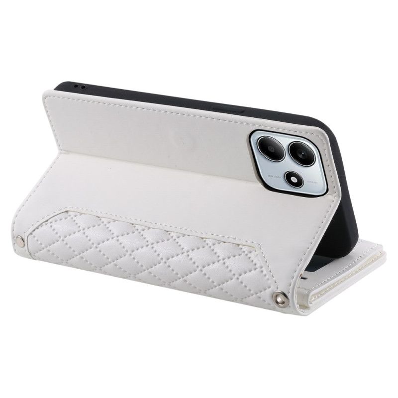 Læder Cover Xiaomi Redmi Note 14 5g Telefon Etui Pung Quiltet