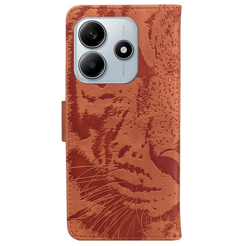 Læder Cover Xiaomi Redmi Note 14 5g Telefon Etui Tigerprint