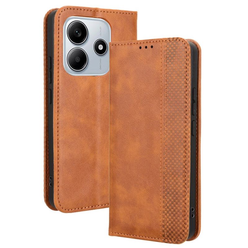 Læder Cover Xiaomi Redmi Note 14 5g Telefon Etui Vintage Border