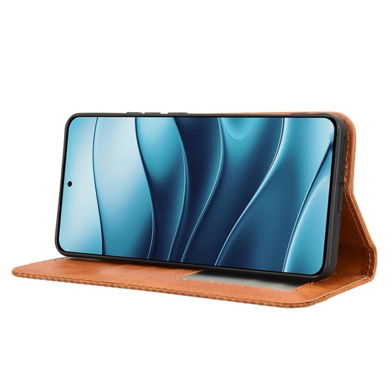 Læder Cover Xiaomi Redmi Note 14 5g Telefon Etui Vintage Border