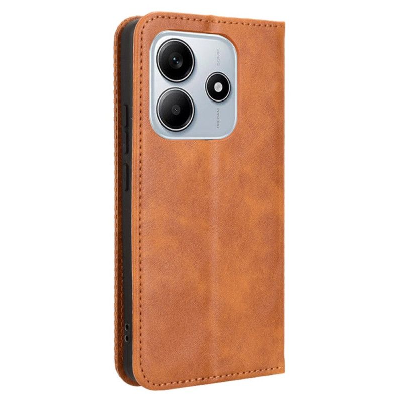 Læder Cover Xiaomi Redmi Note 14 5g Telefon Etui Vintage Border