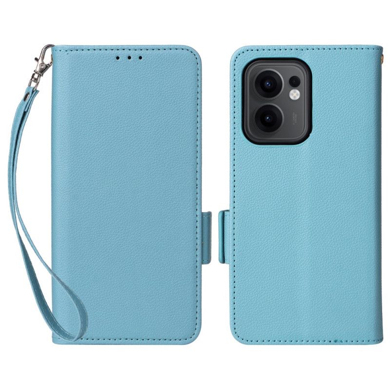 Flip Cover Oppo Reno 13f 4g / 5g / 13 Fs 5g Litchi Kunstlæder Snor