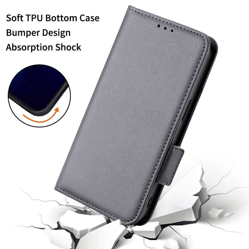 Flip Cover Oppo Reno 13f 4g / 5g / 13 Fs 5g Litchi Kunstlæder Snor