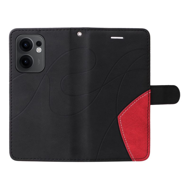 Flip Cover Oppo Reno 13f 4g / 5g / 13 Fs 5g Tofarvede Bølgede Linjer