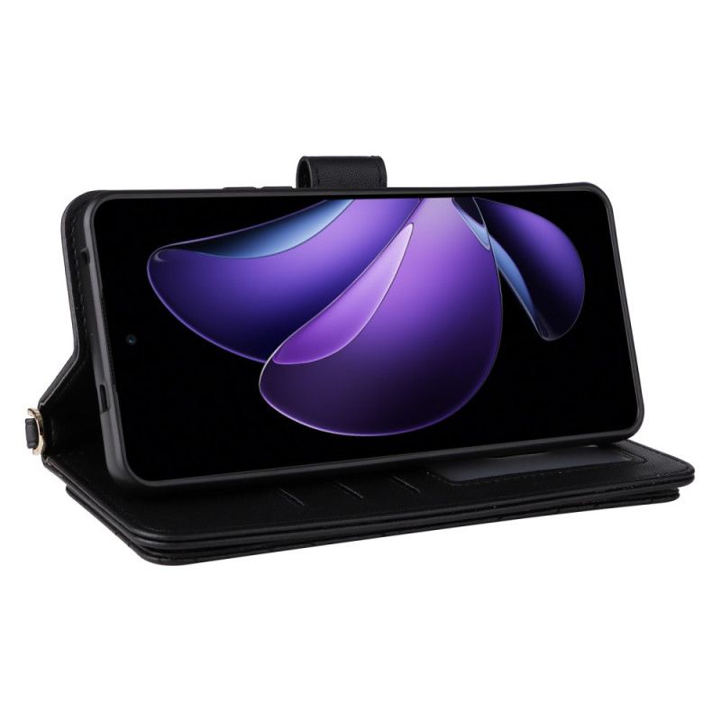 Flip Cover Til Oppo Reno 13f 4g / 5g / 13 Fs 5g Premium Retro Skuldertaske Og Snor