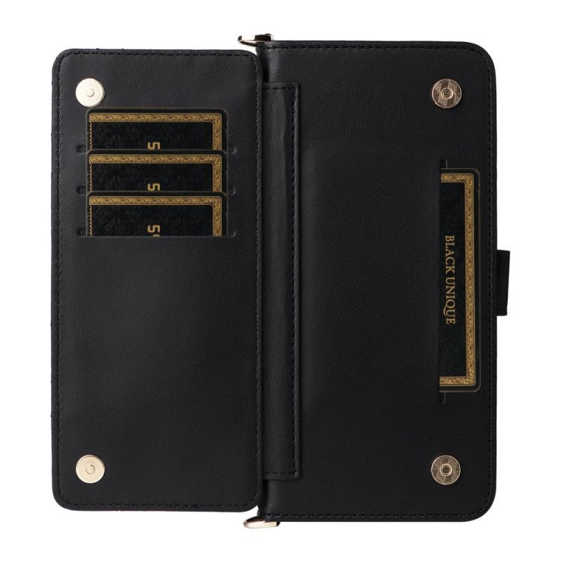 Flip Cover Til Oppo Reno 13f 4g / 5g / 13 Fs 5g Premium Retro Skuldertaske Og Snor