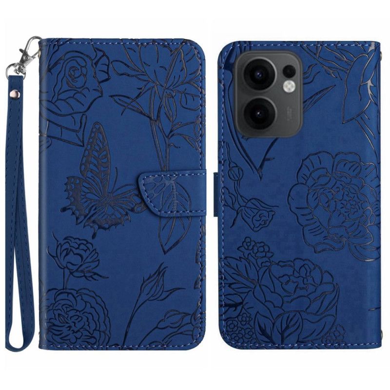 Flip Cover Til Oppo Reno 13f 4g / 5g / 13 Fs 5g Rem Med Sommerfugleprint