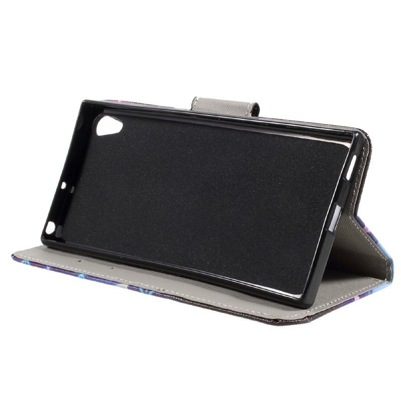 Flip Cover Sony Xperia XA1 Ultra Lilla Sommerfugle