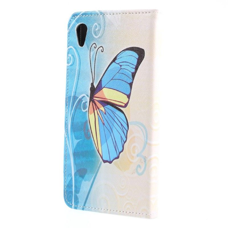 Flip Cover Sony Xperia XA1 Ultra Lilla Sommerfugle