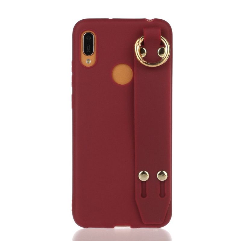Cover Huawei Y6 2019 Grå Silikone Med Støttebånd