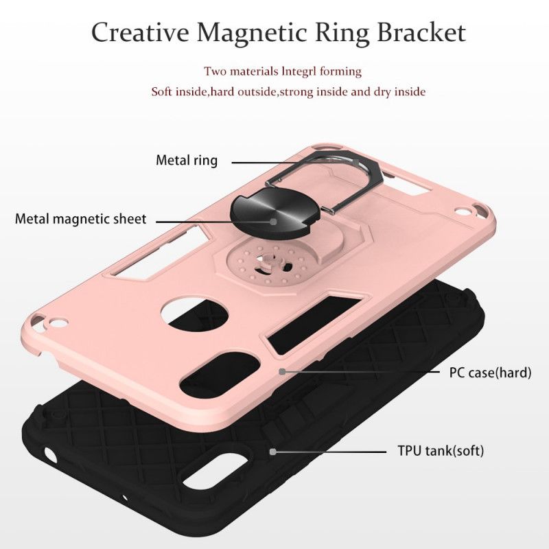 Cover Huawei Y6 2019 Hvid Aftagelig Ringholder