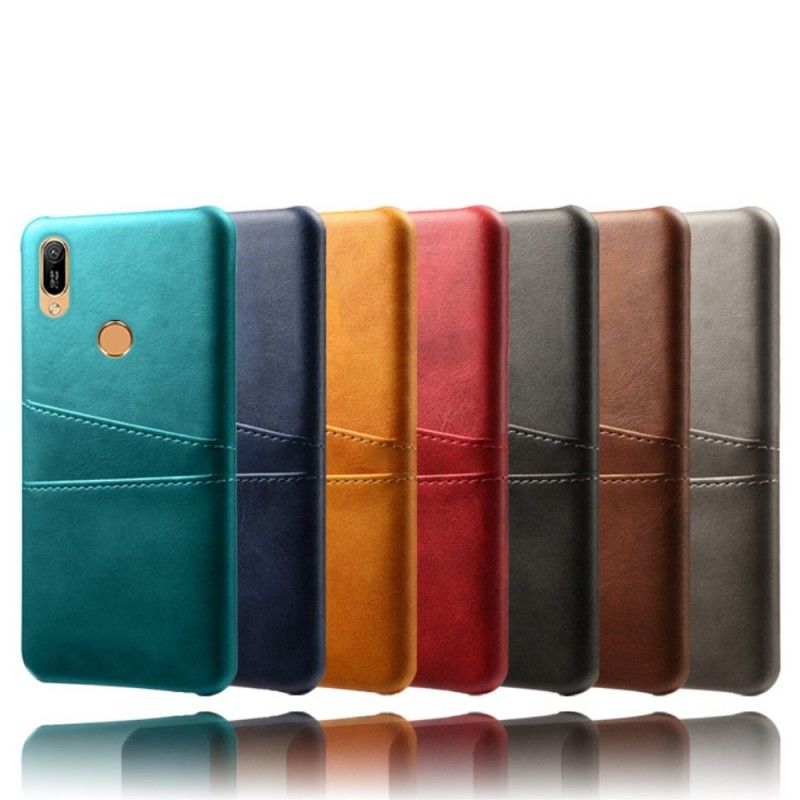 Cover Huawei Y6 2019 Rød Kortholder I Lædereffekt Beskyttelse
