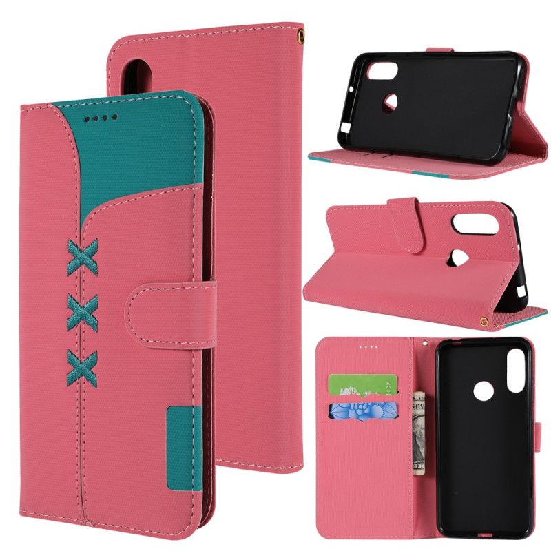 Flip Cover Huawei Y6 2019 Grå Fancy Stil