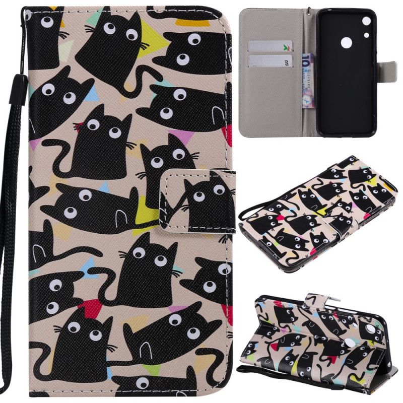 Flip Cover Huawei Y6 2019 Mobilcover Skøre Katte