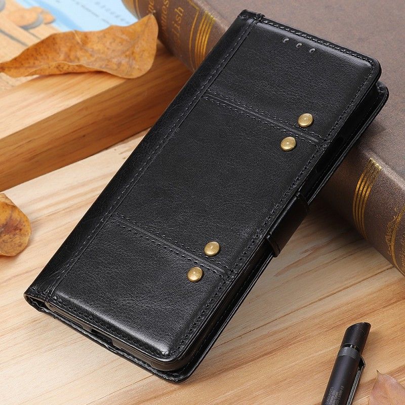 Flip Cover Huawei Y6 2019 Sort Antik Lædereffekt