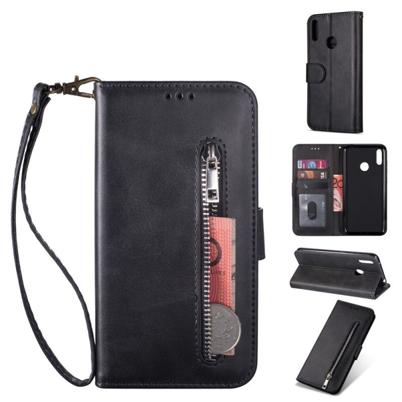 Flip Cover Huawei Y6 2019 Sort Pengepung Med Rem