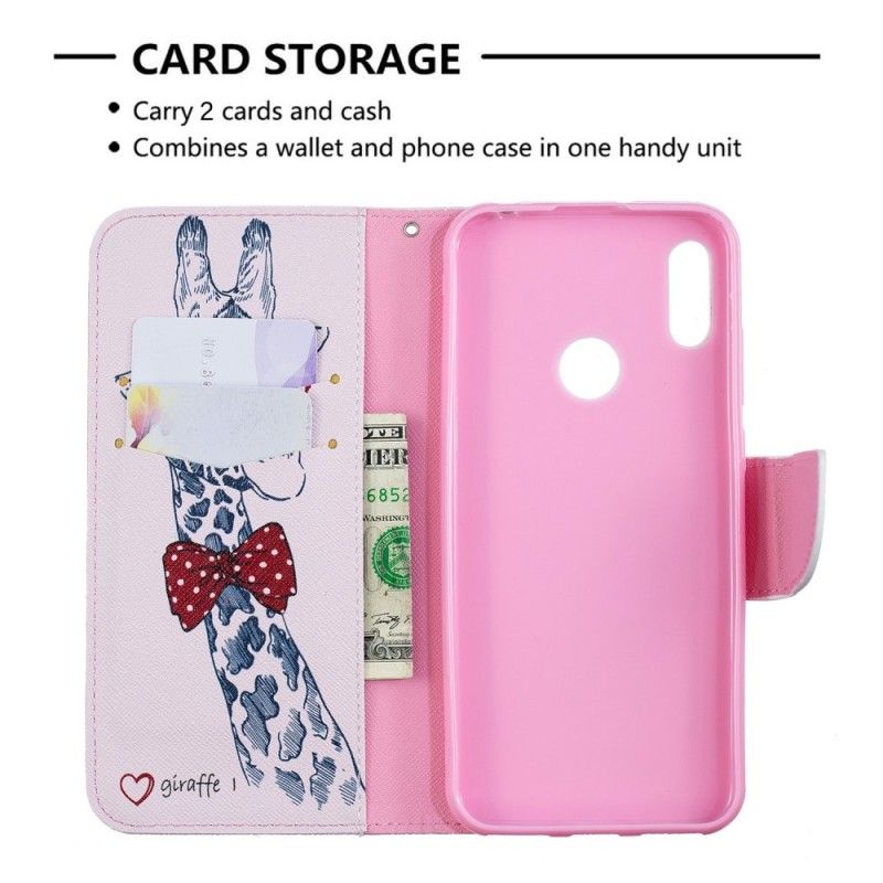 Flip Cover Læder for Huawei Y6 2019 Nørd Giraf