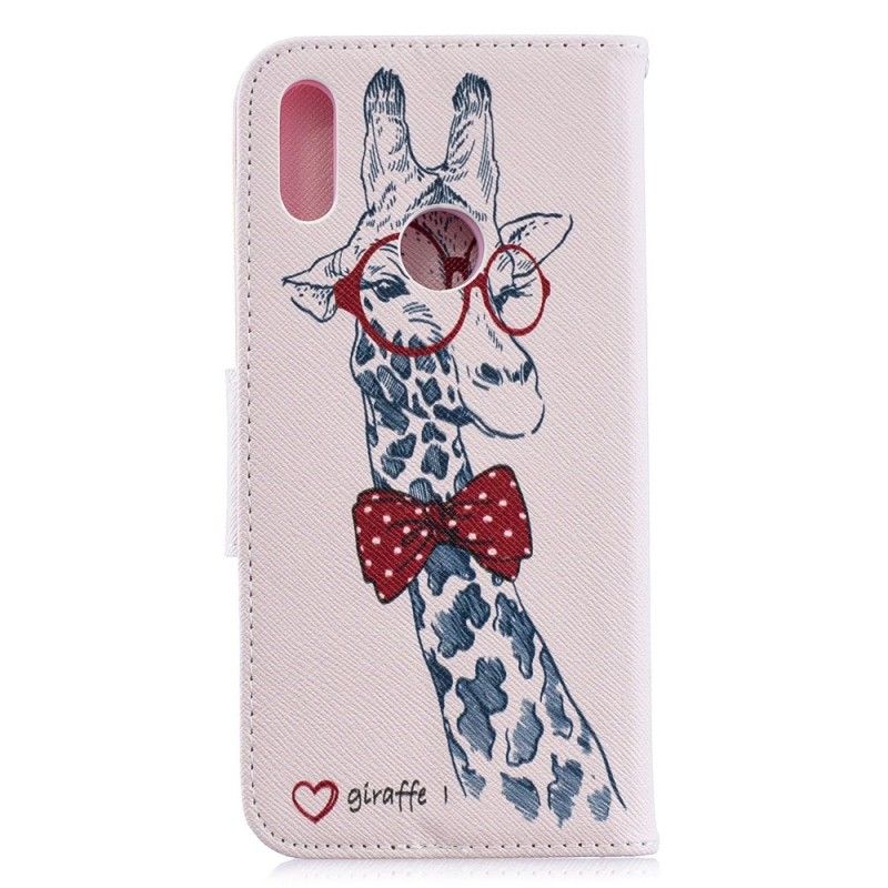 Flip Cover Læder for Huawei Y6 2019 Nørd Giraf