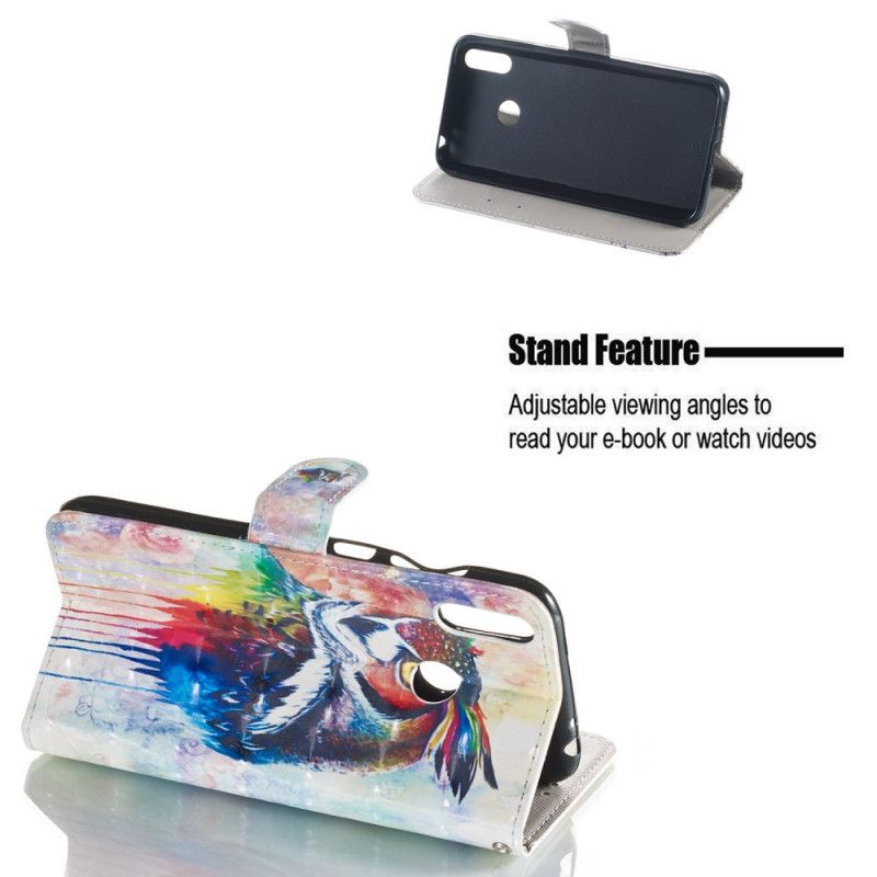 Flip Cover Læder Huawei Y6 2019 Drypende Ugle