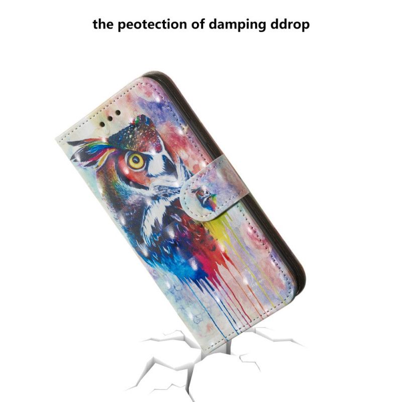 Flip Cover Læder Huawei Y6 2019 Drypende Ugle