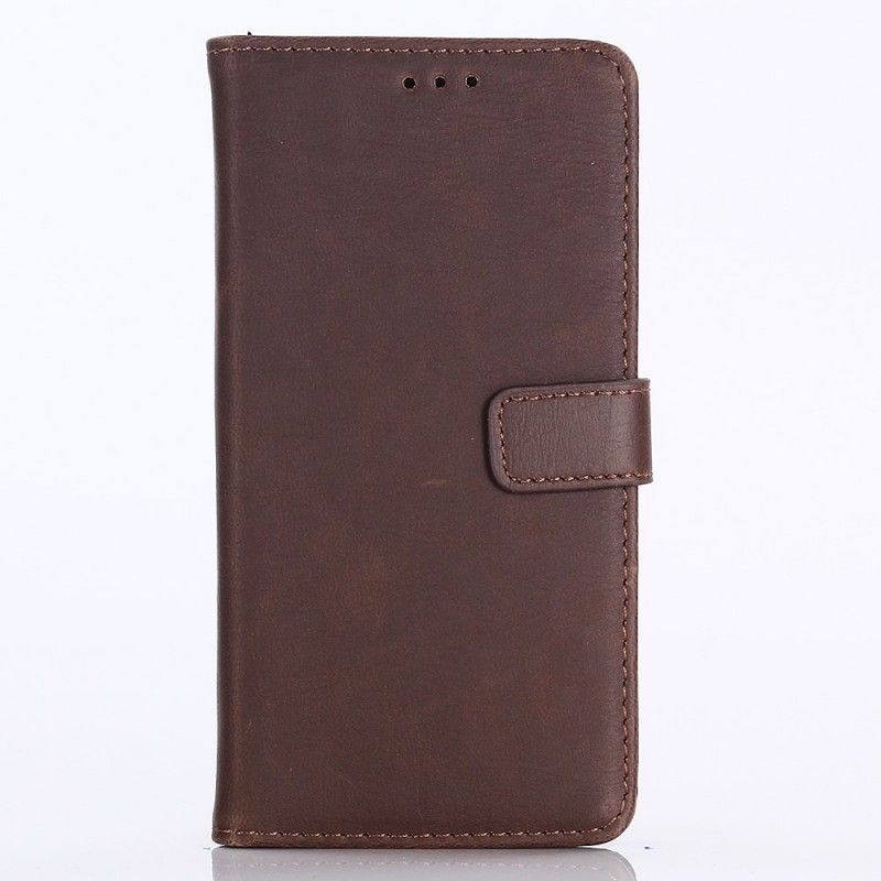Flip Cover Læder Huawei Y6 2019 Grå Retro Kunstlæder